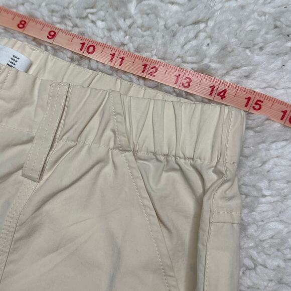 elodie Cream Elastic Waistband Cargo Pants Wide Leg Zipper Fly Highwaisted - Picture 6 of 9